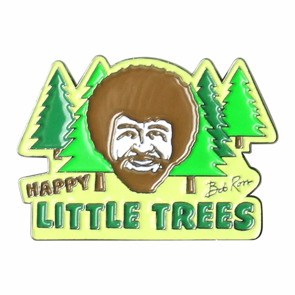 Hot Properties Bob Ross Happy Little Trees Enamel Pin