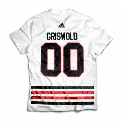 Christmas Vacation Collectibles Apparel Clark Griswold 00 Chicago Blackhawks T-shirt From Christmas Vacation