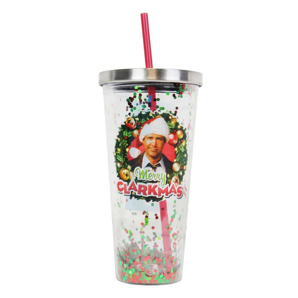 Spoontiques Housewares/Home Decor Merry Clarkmas 20oz Glitter Straw Cup From Christmas Vacation